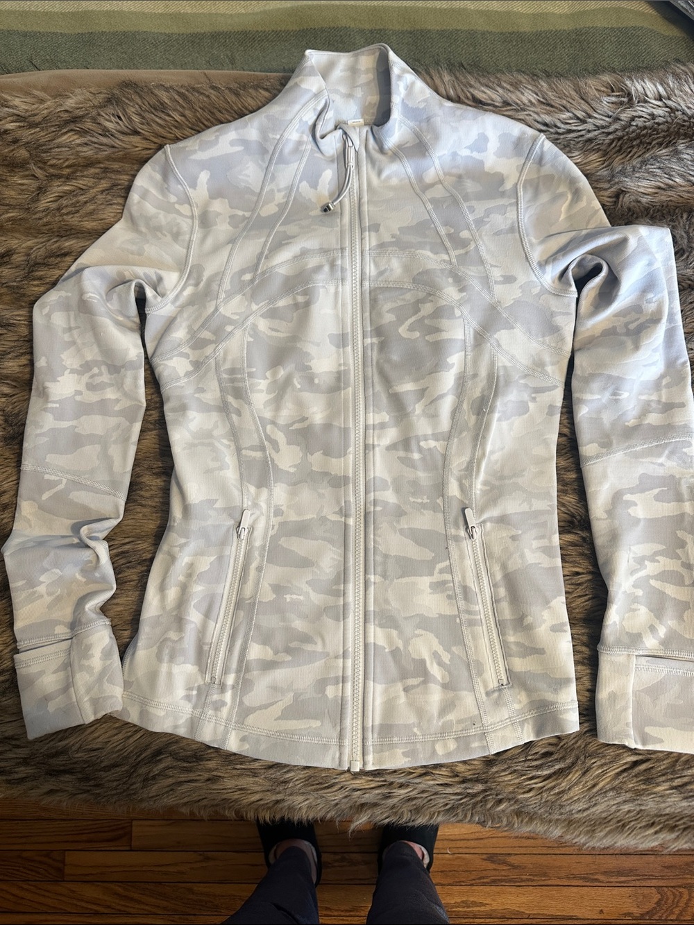 lululemon athletica Light Gray Camo Zip-Up Jacket